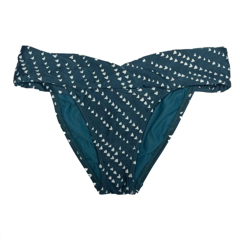Vix by Paula Hermanny Bikini Bottom Teal‎ Geometric Pattern Cheeky Hipster S $96